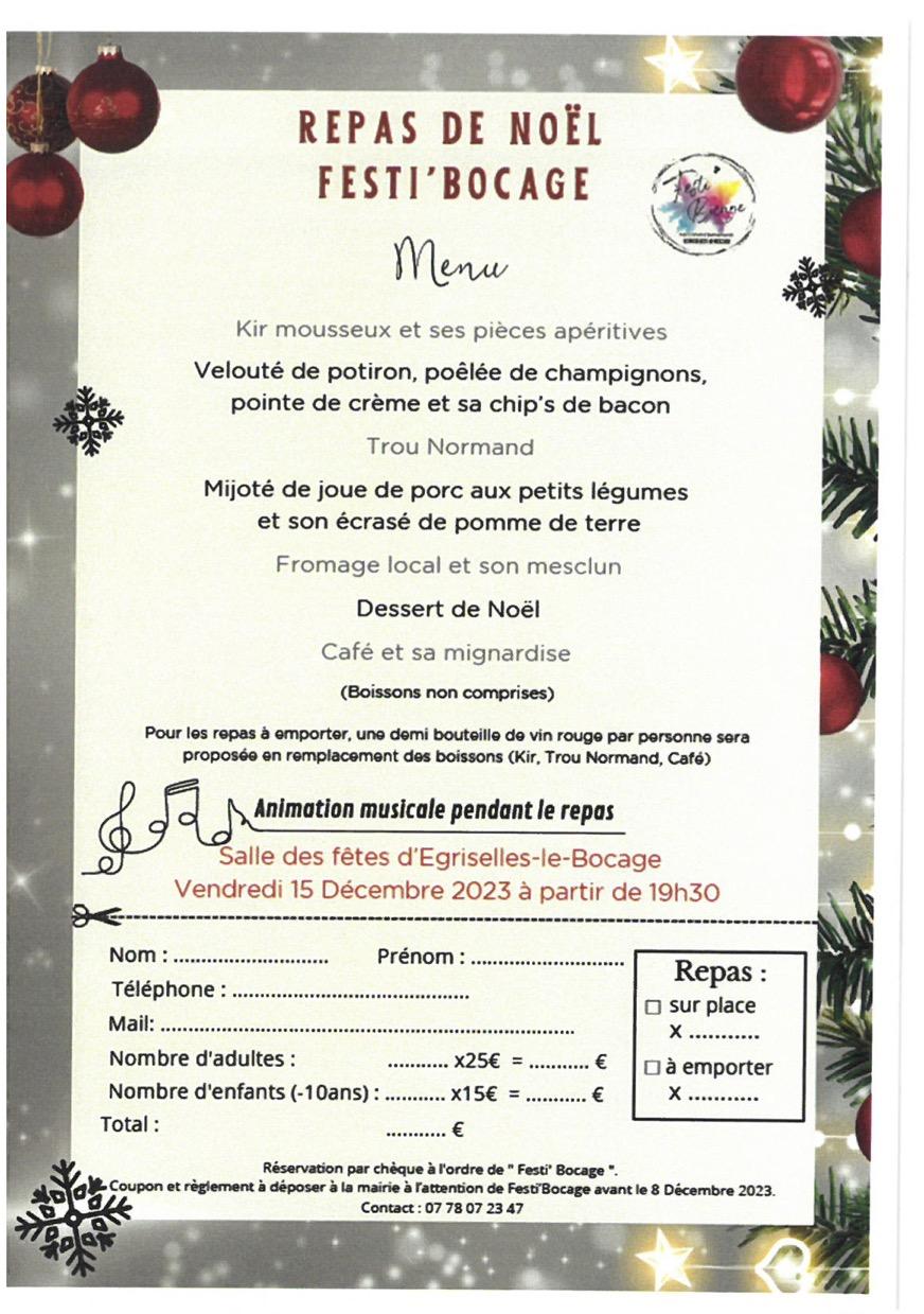 Repas de noel festibocage